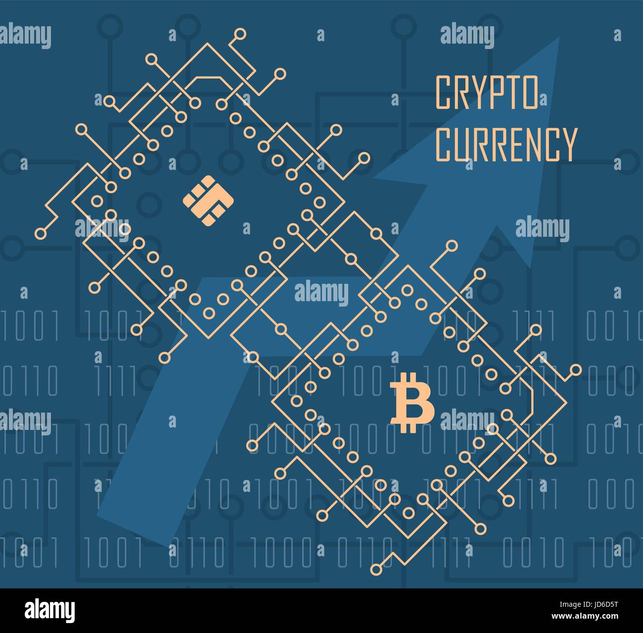 Crypto valuta cyber moderno contesto finanziario. Cyberspazio Business commerce illustrazione vettoriale. Illustrazione Vettoriale