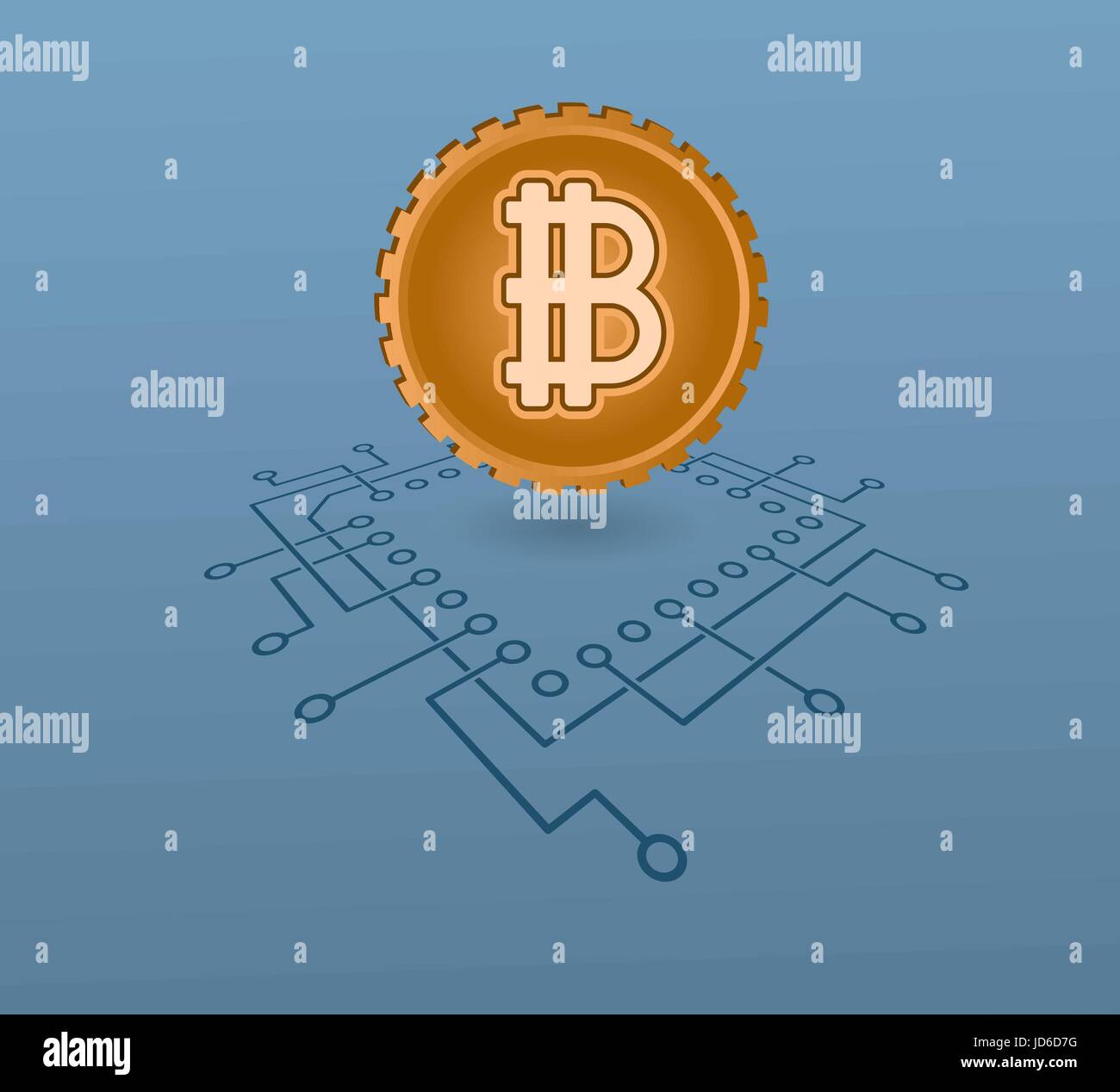 Crypto simbolo di valuta moderna online banking commerce concetto. Mercato finanziario illustrazione vettoriale. Illustrazione Vettoriale