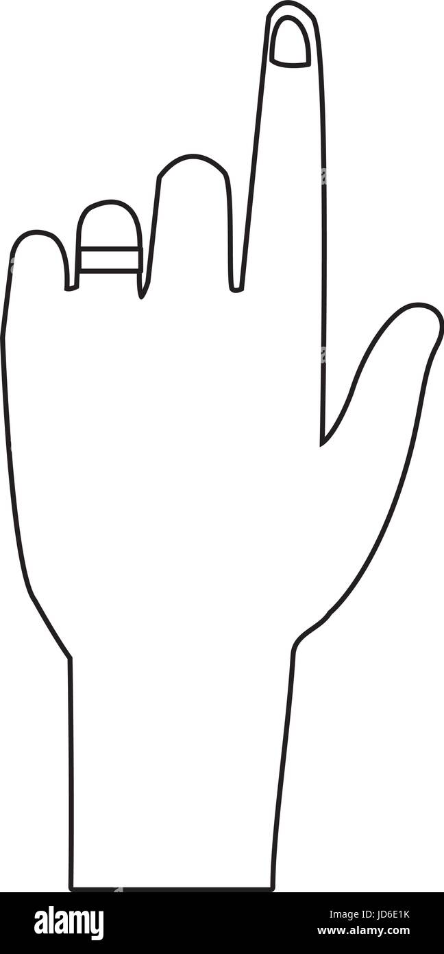 Puntamento a mano con il dito indice su uno sfondo. Illustrazione Vettoriale Illustrazione Vettoriale