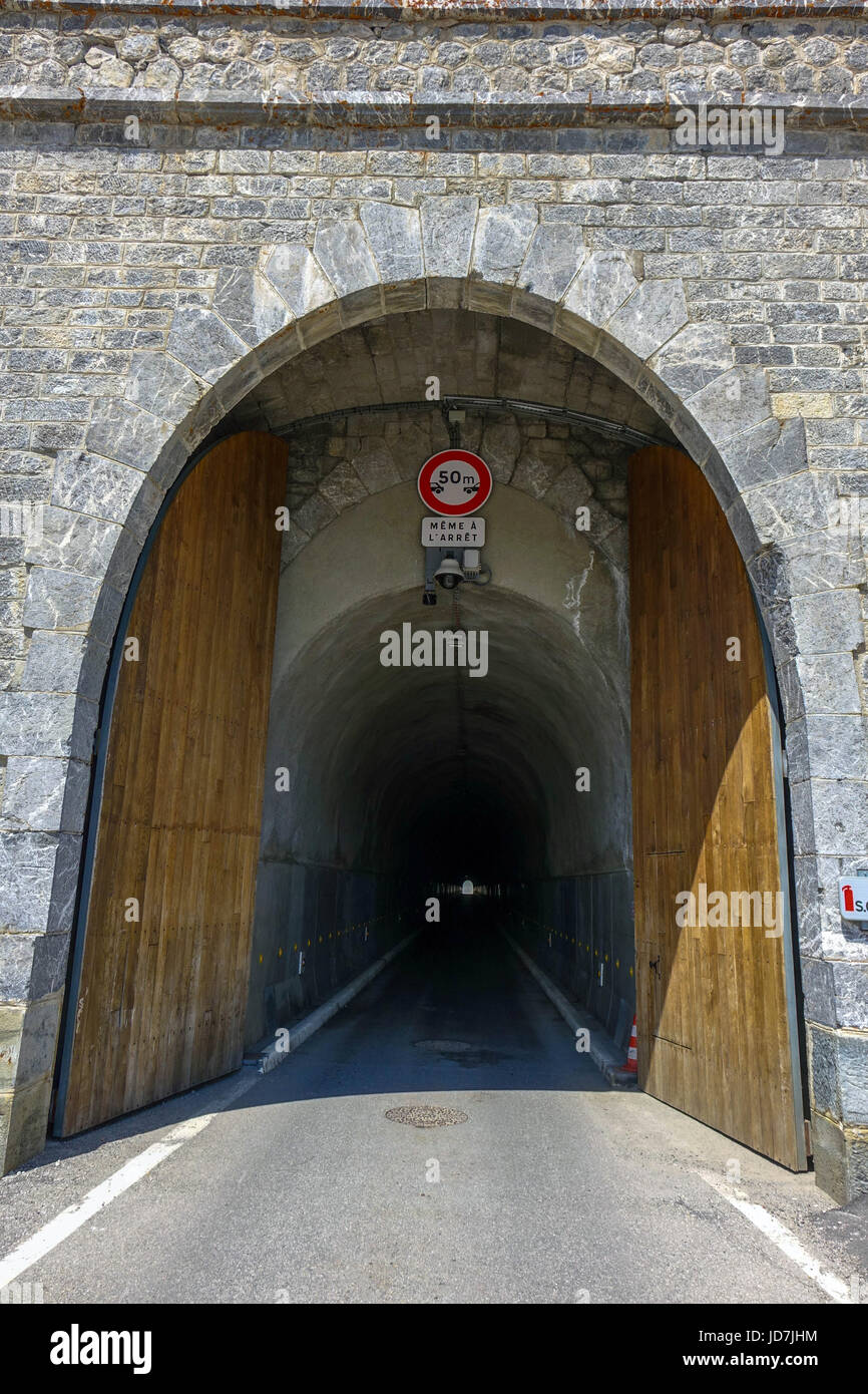 Galleria stradale a Col de Galibier, Francia Foto Stock