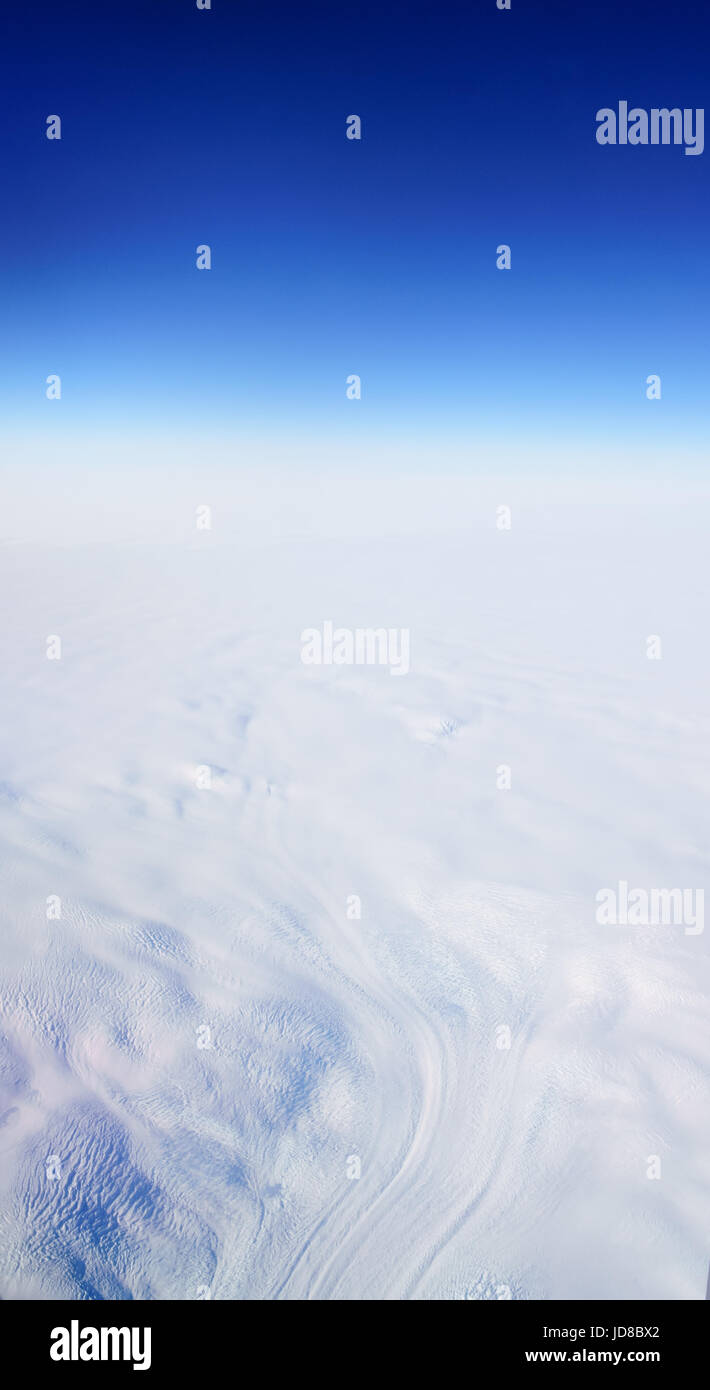 Vista aerea del paesaggio polare e cielo blu, Islanda, l'Europa. Natura Islanda 2017 freddo inverno Foto Stock