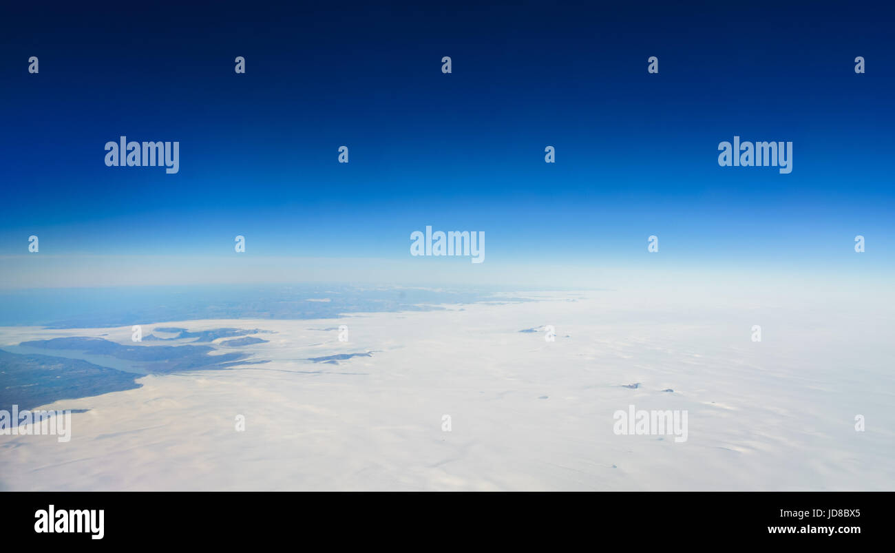 Vista aerea del paesaggio polare e cielo blu, Islanda, l'Europa. Natura Islanda 2017 freddo inverno Foto Stock