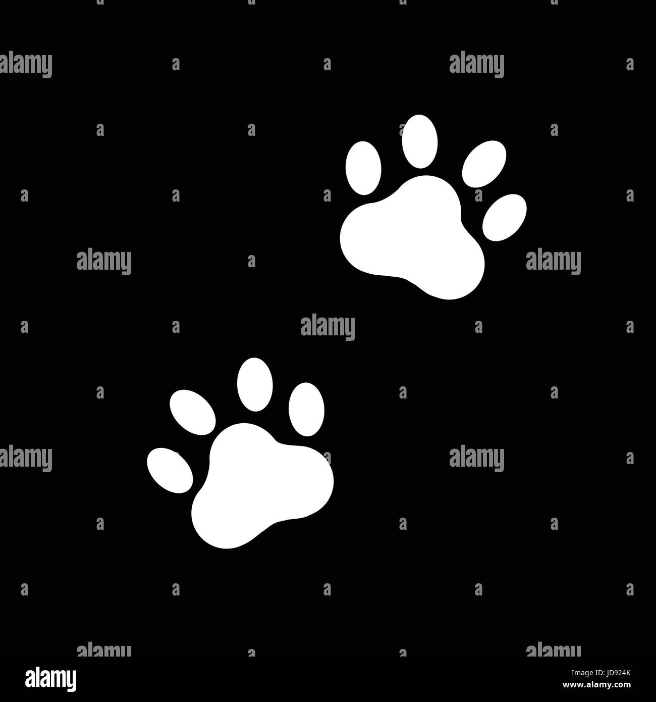 Cane icona footprint isolati su sfondo bianco; zampe illustrazione vettoriale Illustrazione Vettoriale