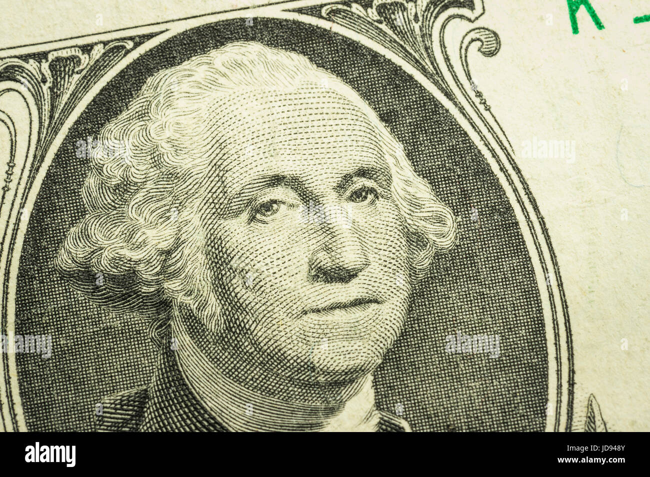 George Washington dettaglio uno US Dollar Bill Foto Stock