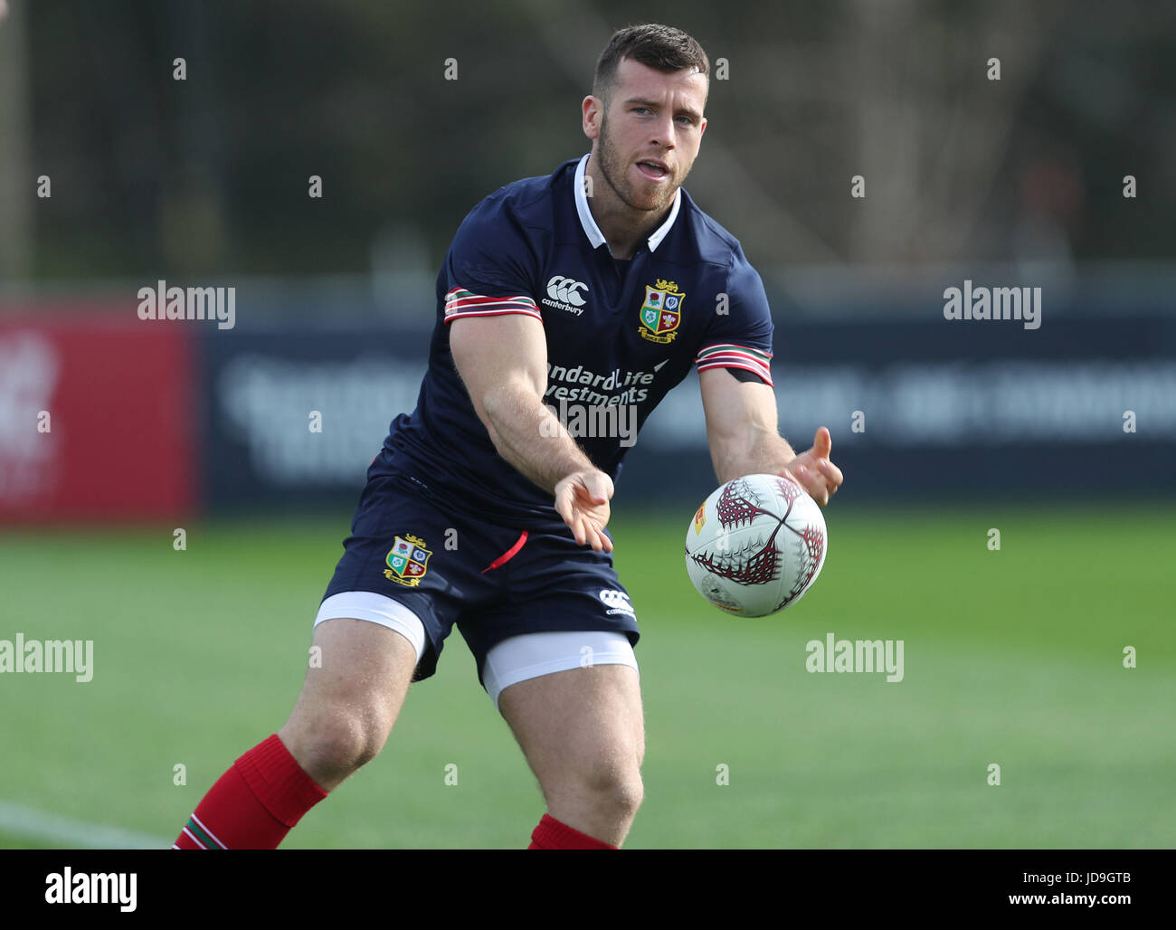 Inglesi e irlandesi Lions Gareth Davies durante i capitani girare al Parco Beetham, Hamilton. Foto Stock