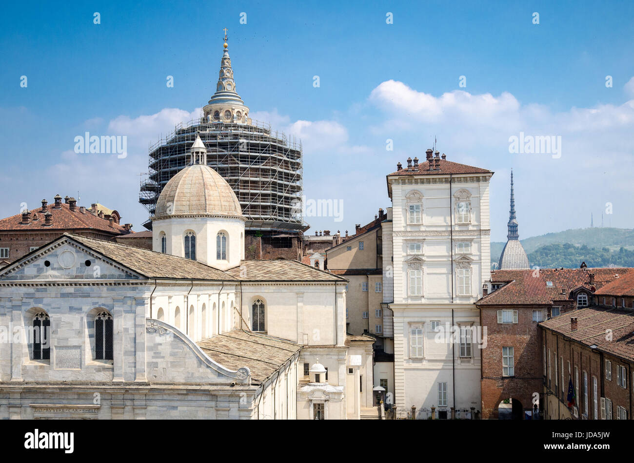 Duomo di Torino e la Mole Antonelliana Foto Stock