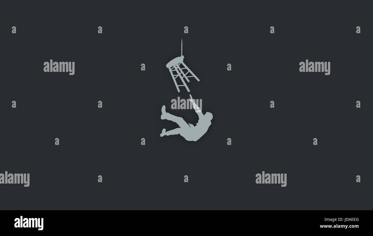 Invertito il suicidio Logo minimalista Wallpaper Design Foto Stock