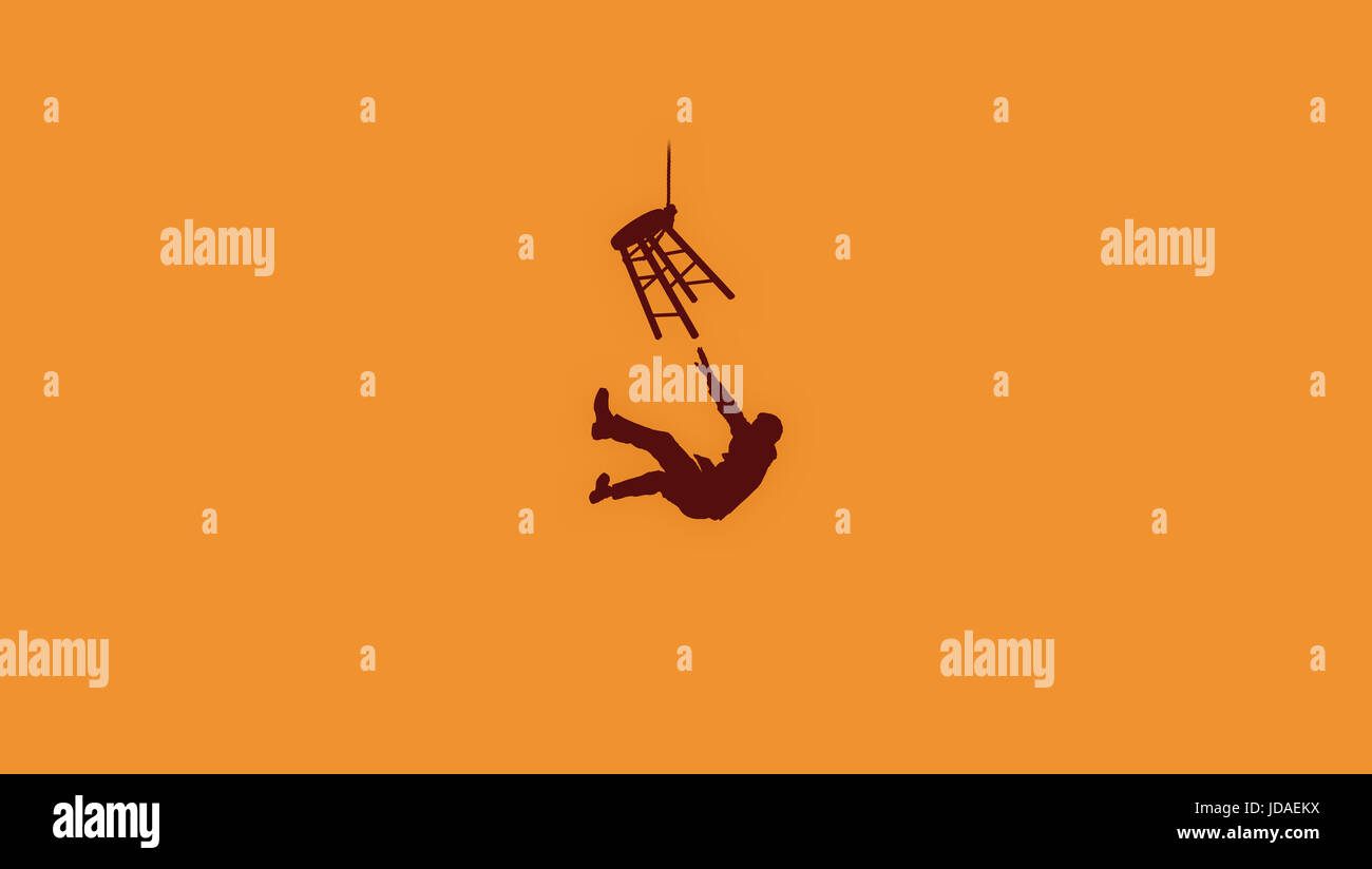 Invertito il suicidio Logo minimalista Wallpaper Design Foto Stock