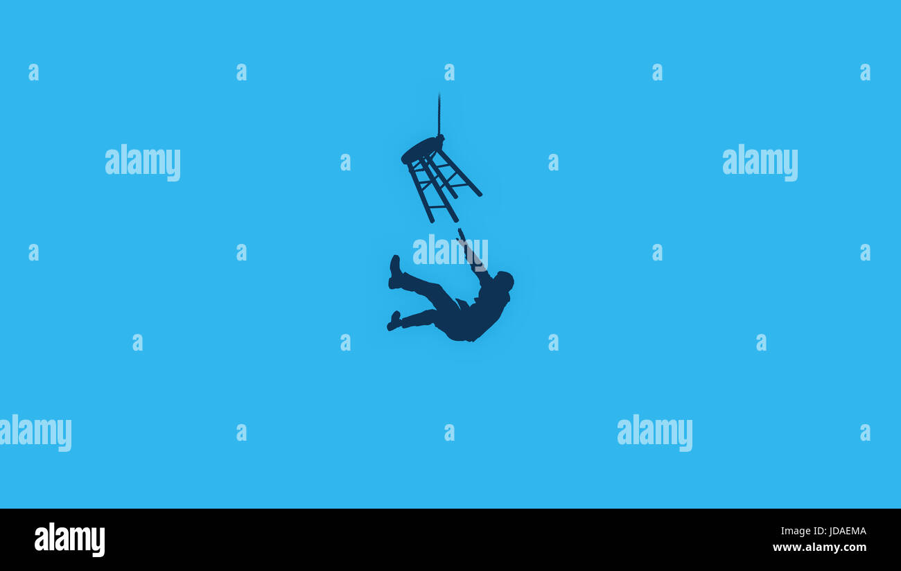 Invertito il suicidio Logo minimalista Wallpaper Design Foto Stock