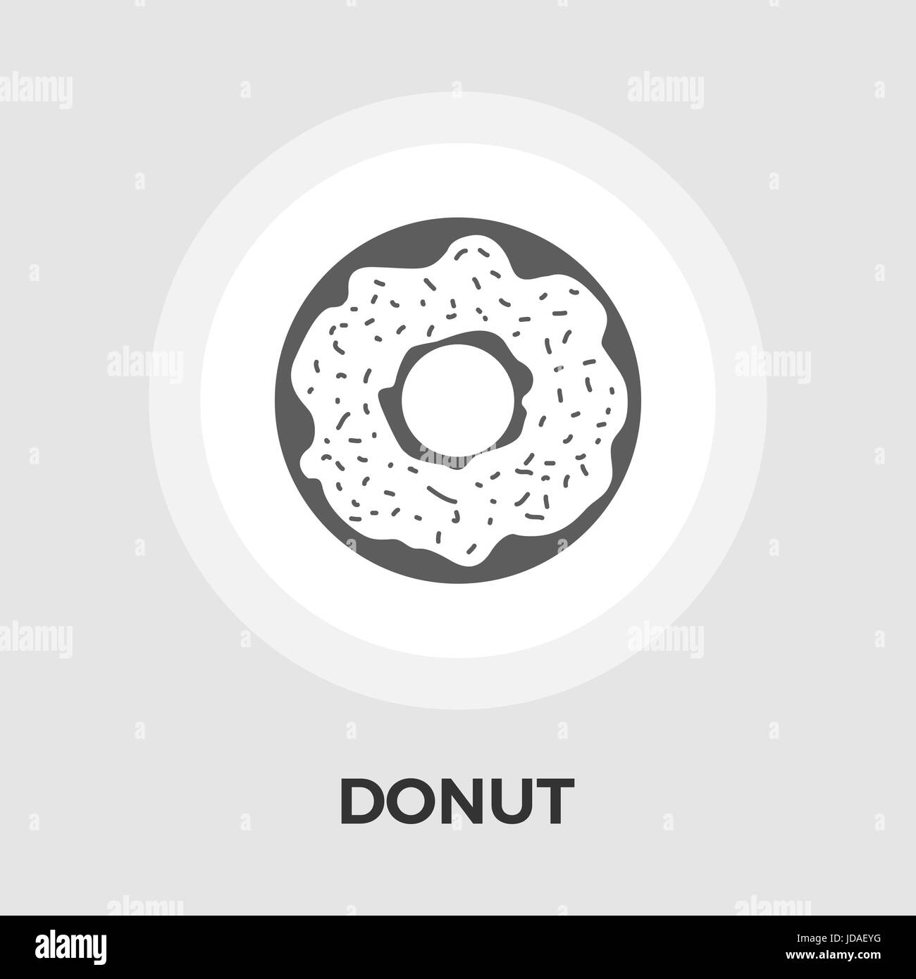 Icona di ciambella vettore. Icona piatta isolata su uno sfondo bianco. Modificabile file EPS. Illustrazione Vettoriale. Illustrazione Vettoriale