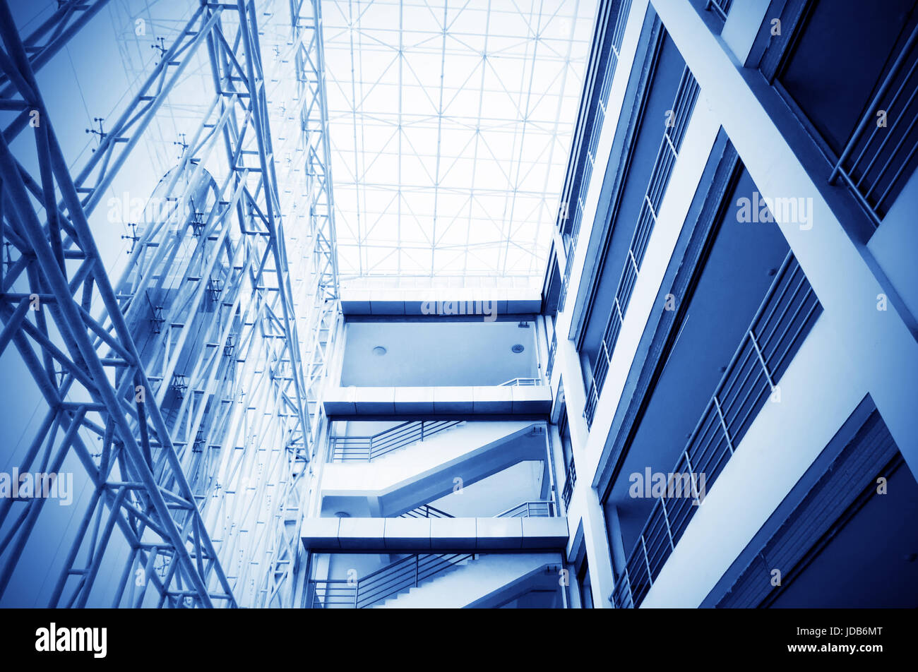 All'interno di edifici scolastici, architettura moderna. Foto Stock