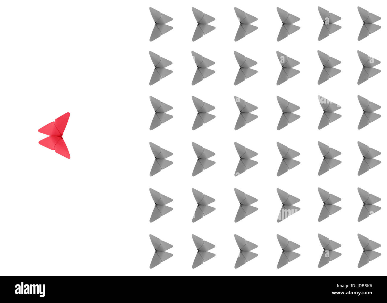Origami farfalle leadership sfondo concettuale Foto Stock