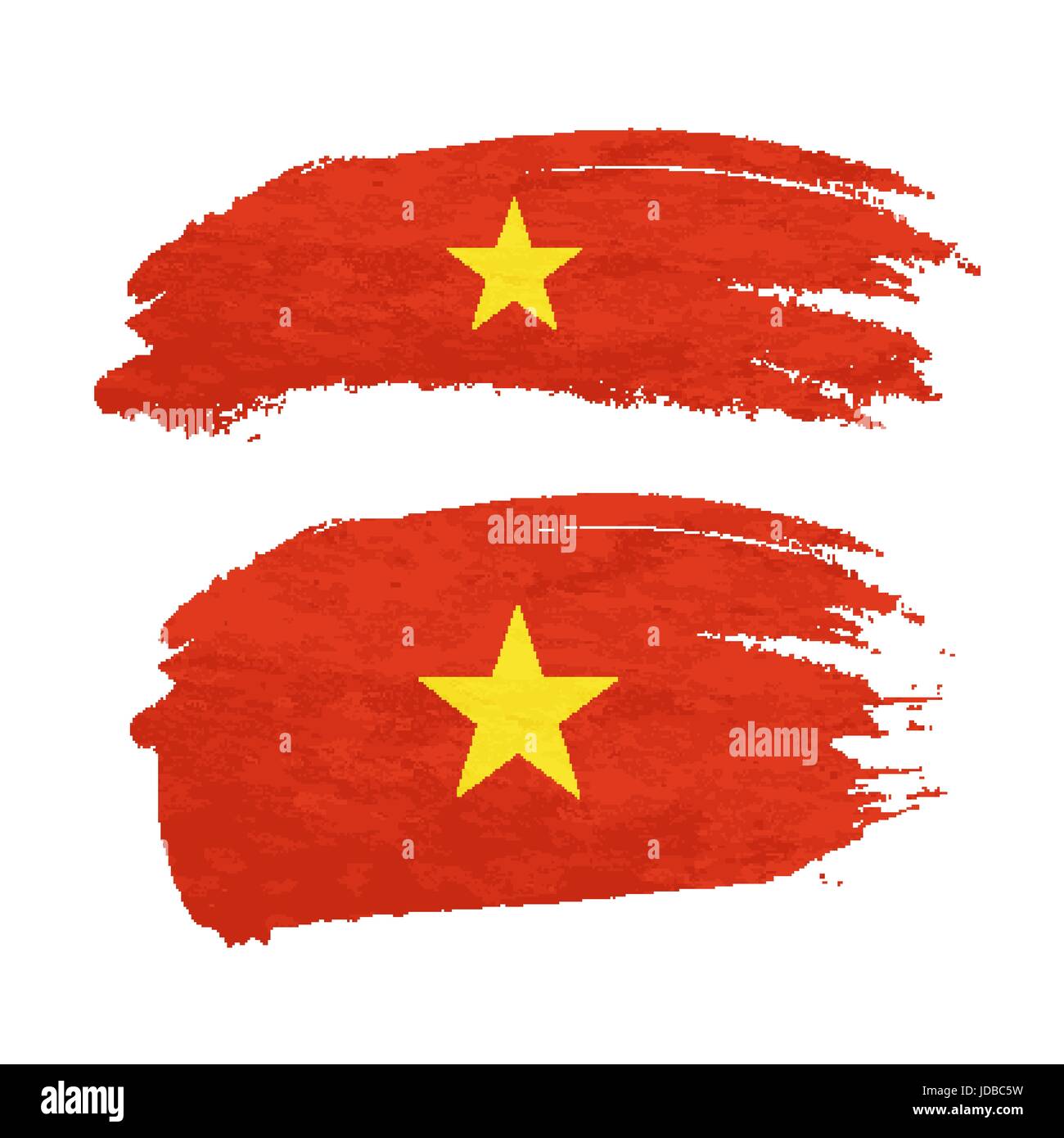 Grunge pennello con il Vietnam bandiera nazionale su bianco Illustrazione Vettoriale