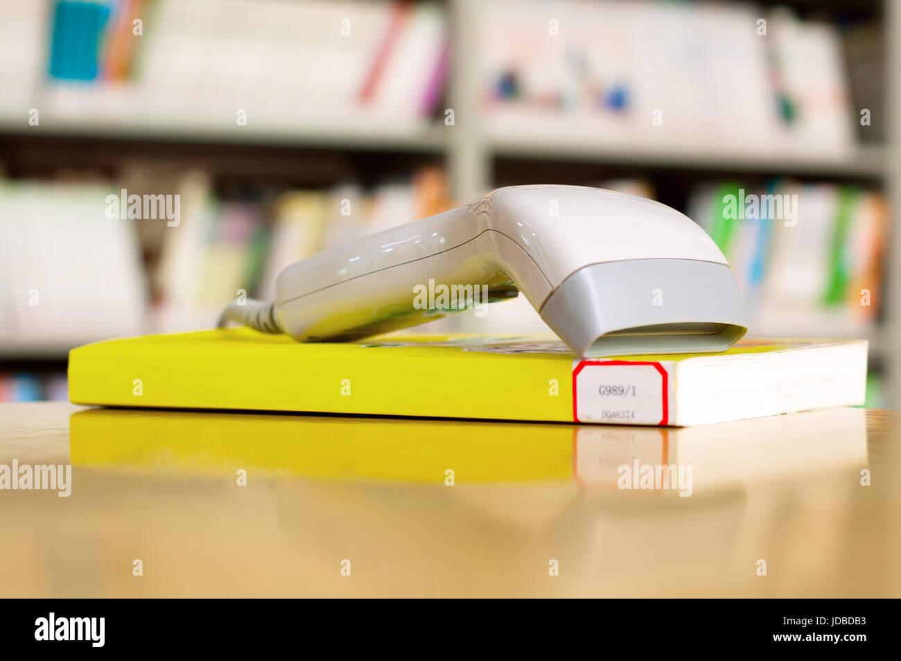 Biblioteca scanner di codici a barre, la biblioteca attrezzatura necessaria. Foto Stock