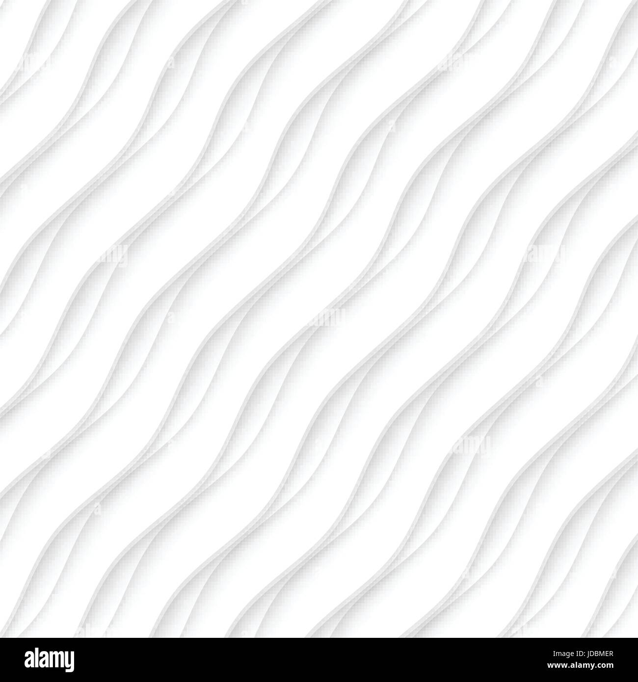 Texture bianche. configurazione astratta senza cuciture ondulate d'onda natura geometrica. moderna su sfondo bianco per la parete interna 3d design. illustrazione vettoriale Illustrazione Vettoriale