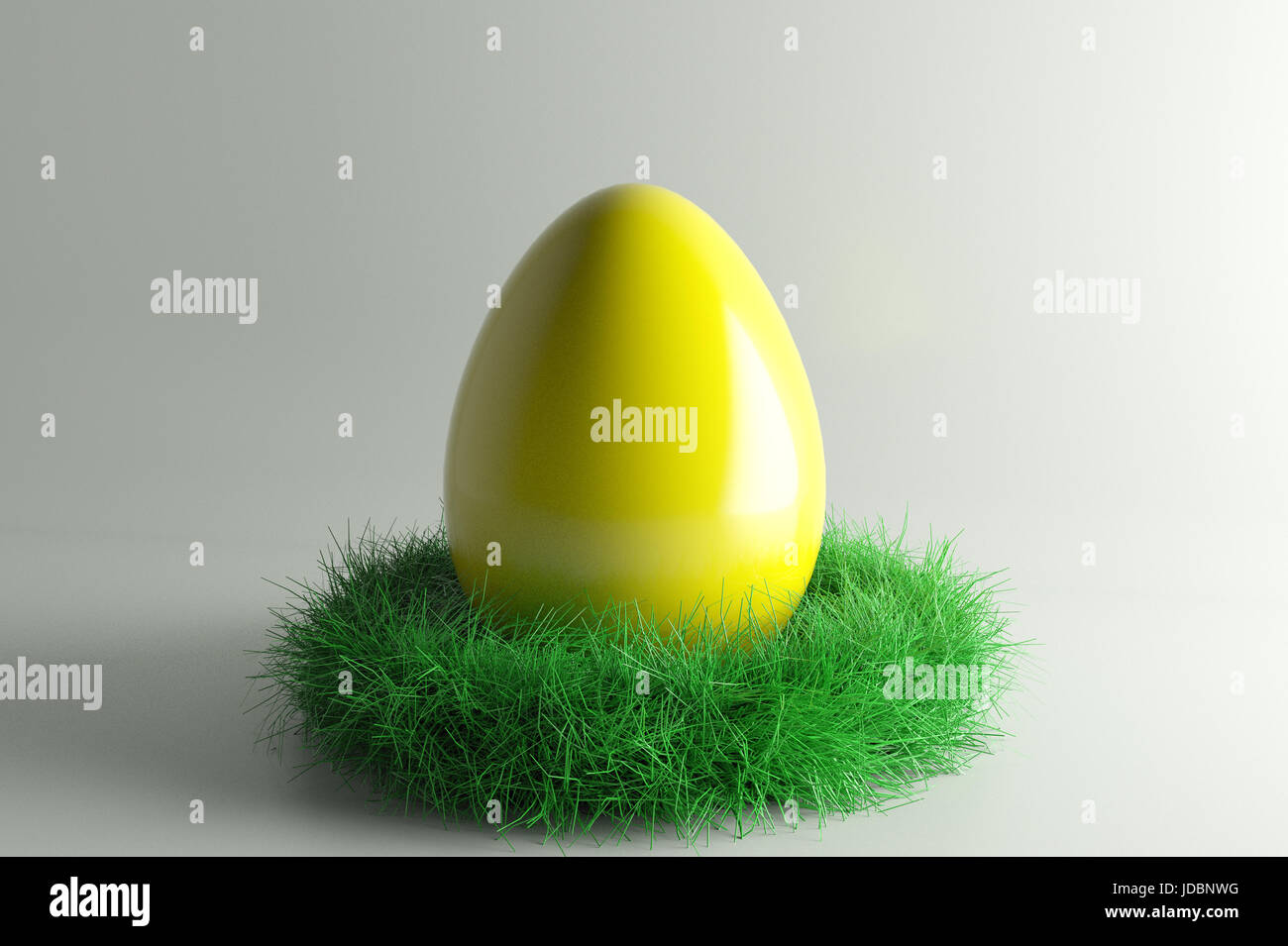3d'illustrazione; Pasqua nido con grande yellowl uova Foto Stock