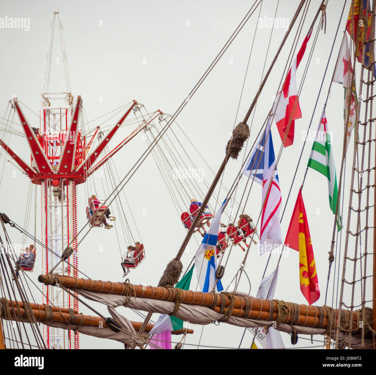 Fiera altalene a Gloucester Tall Ships Festival Foto Stock