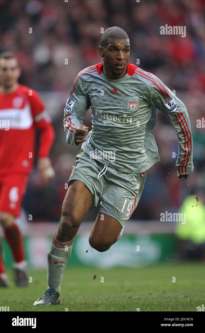 RYAN BABEL Liverpool FC IL RIVERSIDE MIDDLESBROUGH INGHILTERRA 28 Febbraio 2009 Foto Stock