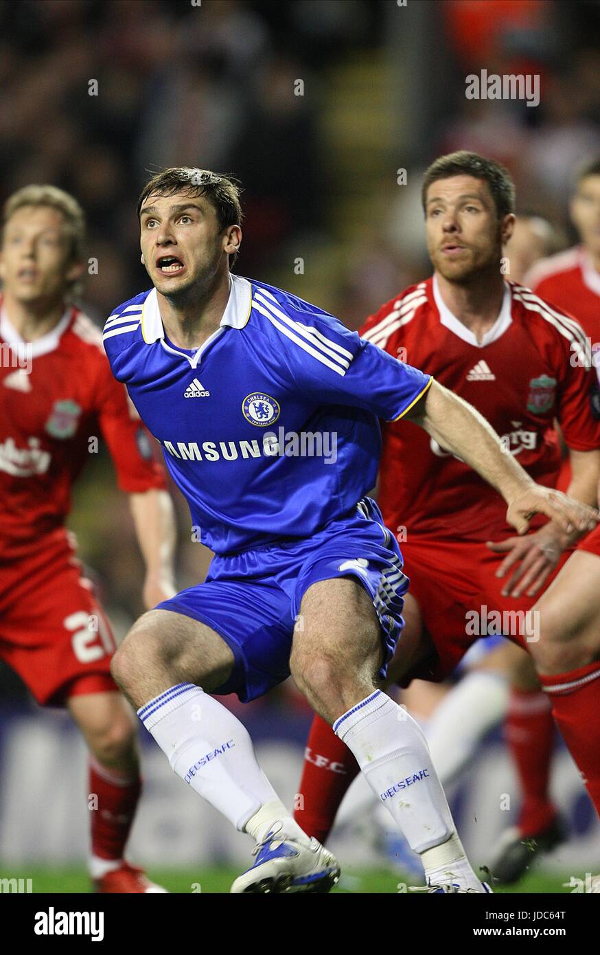 BRANISLAV IVANOVIC Chelsea FC ANFIELD LIVERPOOL ENGLAND 08 Aprile 2009 Foto Stock