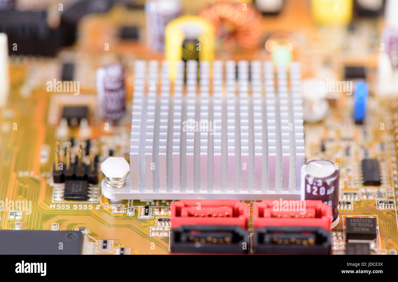 Computer platine con la rete e la connessione Foto Stock