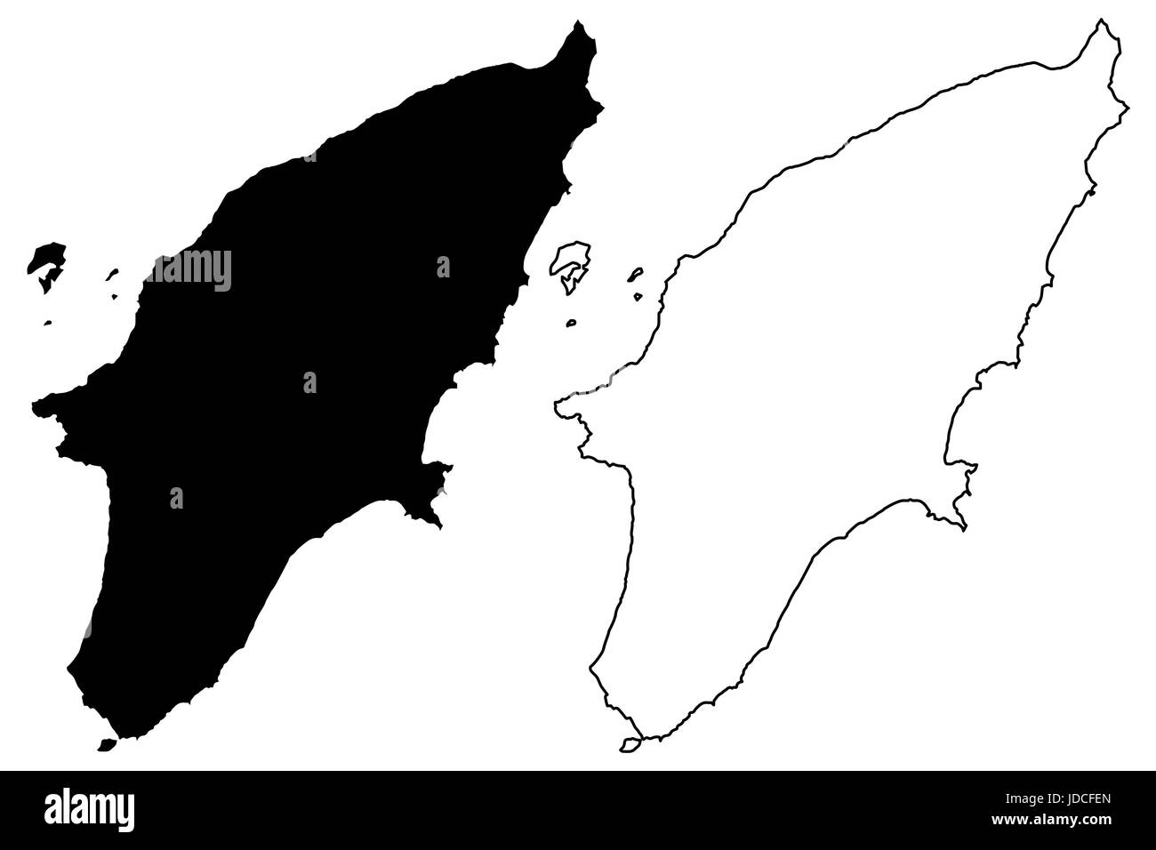 Isola greca di Rodi mappa illustrazione vettoriale, scribble sketch l' isola di Rodi Illustrazione Vettoriale