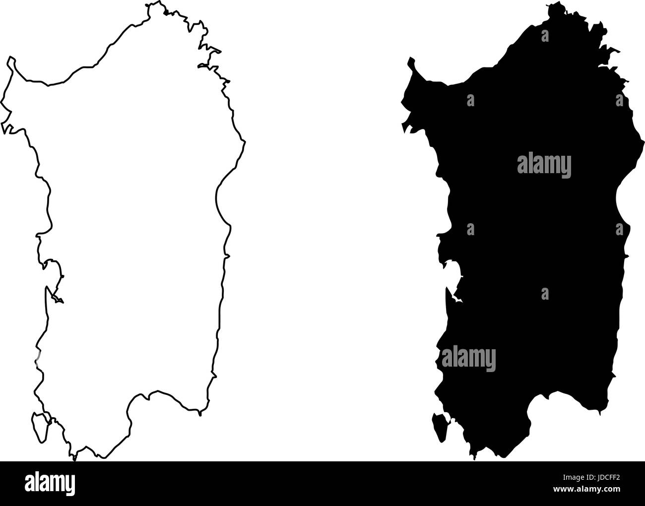 L'isola di Sardegna Mappa illustrazione vettoriale, scribble disegna l'isola di Sardegna Illustrazione Vettoriale