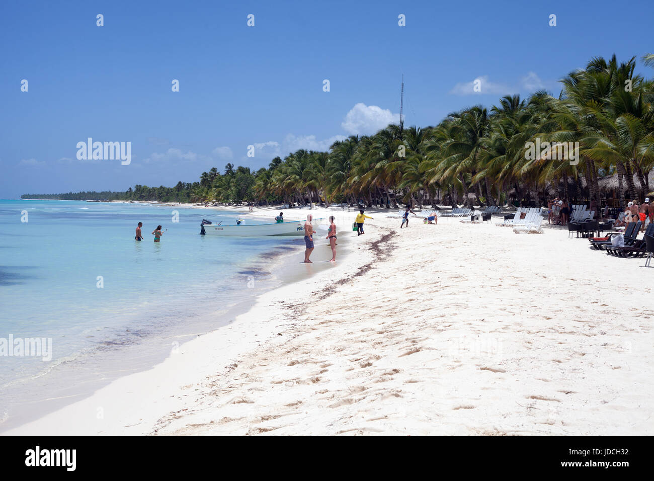 Le idilliache spiagge dell'isola di Saona, Repubblica Dominicana Foto Stock