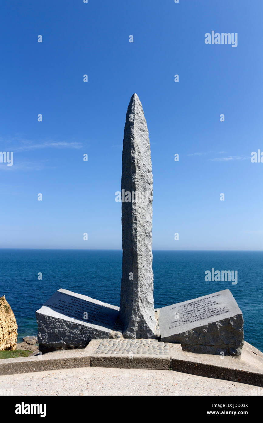 Il Ranger Memorial sulla Pointe du Hoc, Normandia, Francia Foto Stock