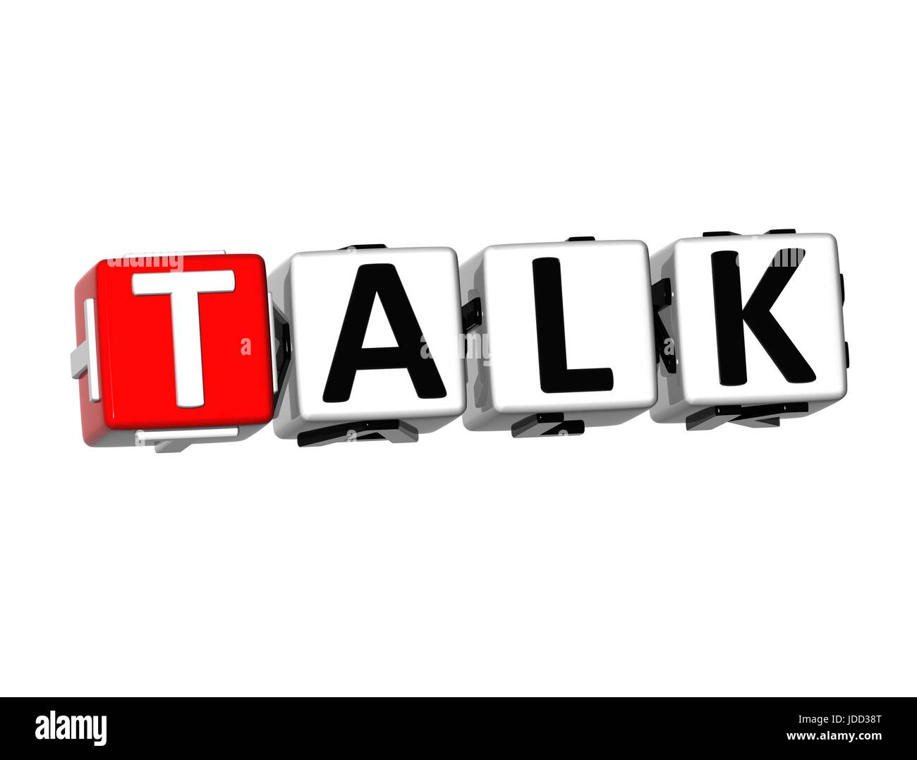 3D parola Talk su sfondo bianco Foto Stock