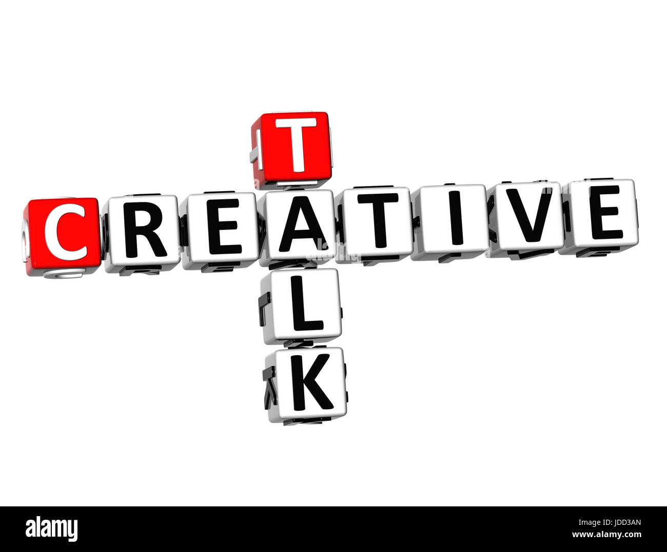 3D il cruciverba Creative Talk su sfondo bianco Foto Stock