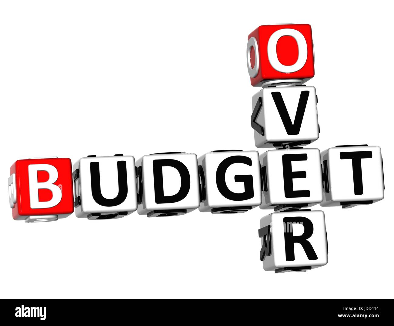 3D su di bilancio il cruciverba su sfondo bianco Foto Stock