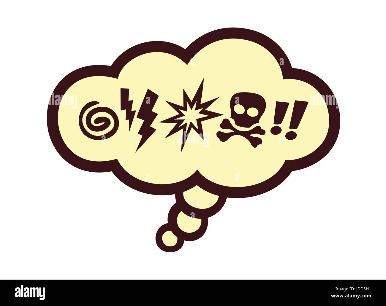 Fumetto discorso bolla con parole vietate simboli retrò fumetti illustrazione vettoriale Illustrazione Vettoriale