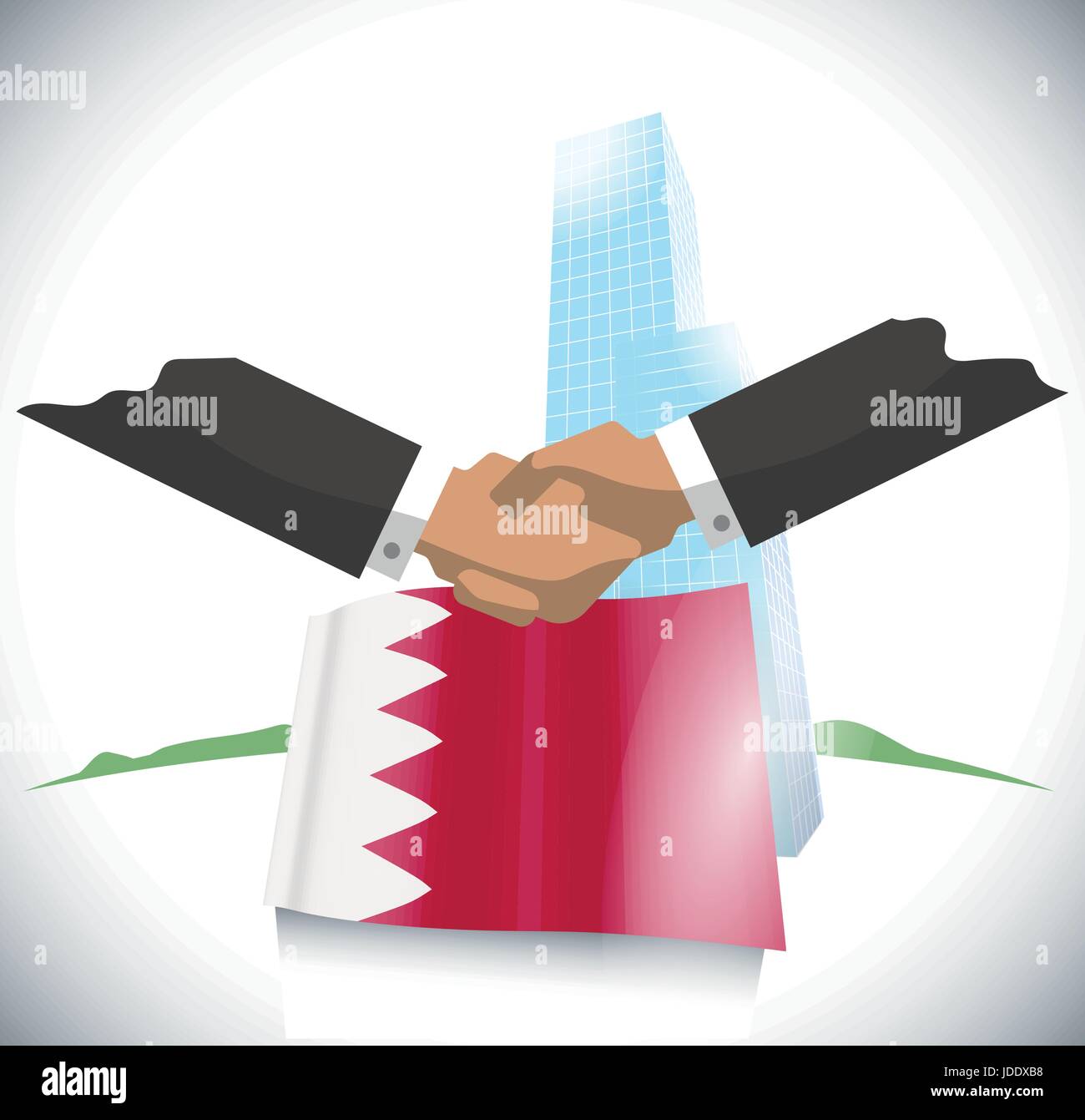 Handshake Business in Bahrain Illustrazione Vettoriale