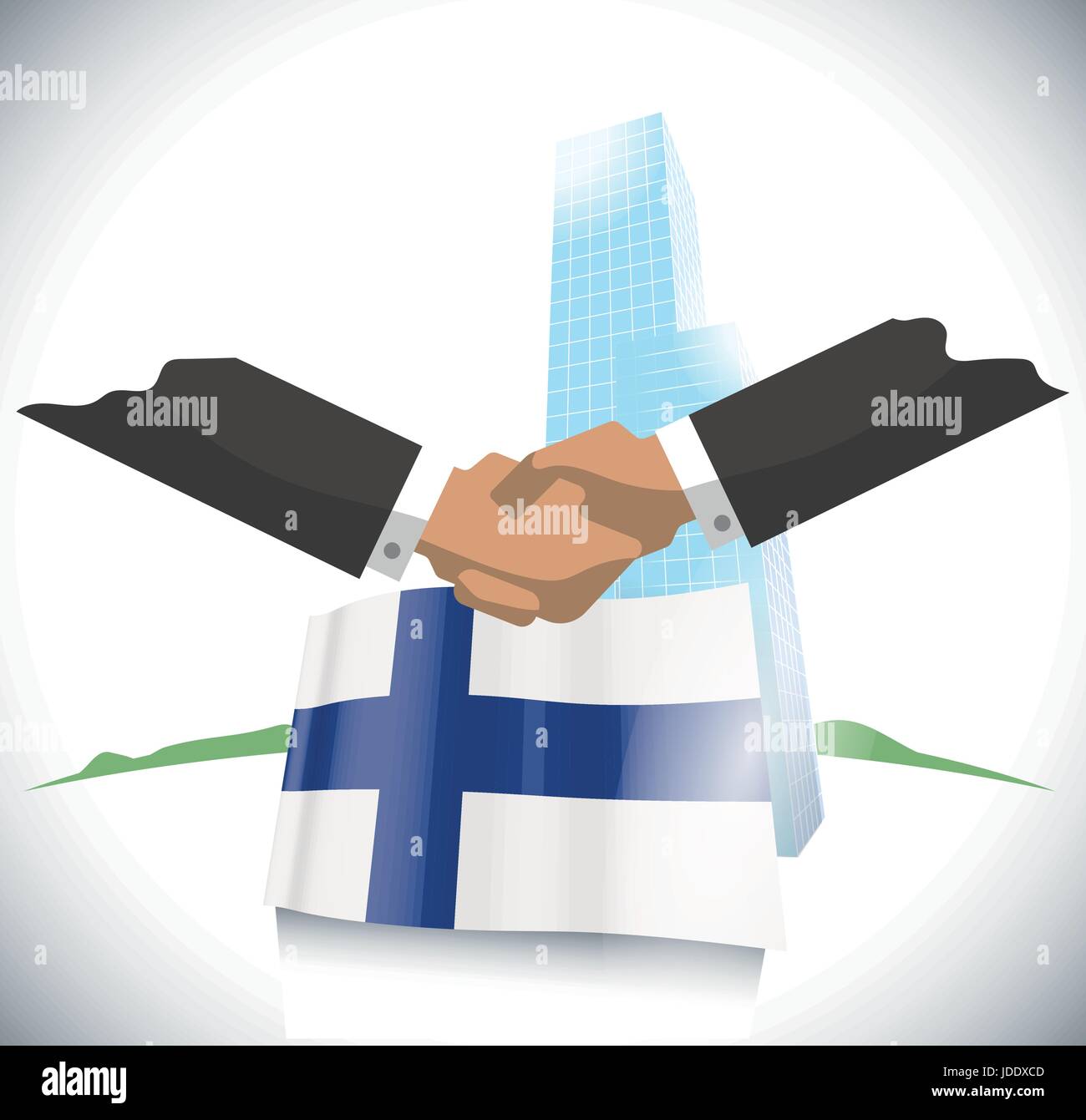 Handshake Business in Finlandia Illustrazione Vettoriale