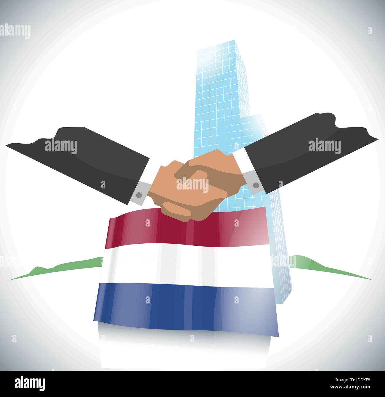 Handshake Business in Paesi Bassi Illustrazione Vettoriale