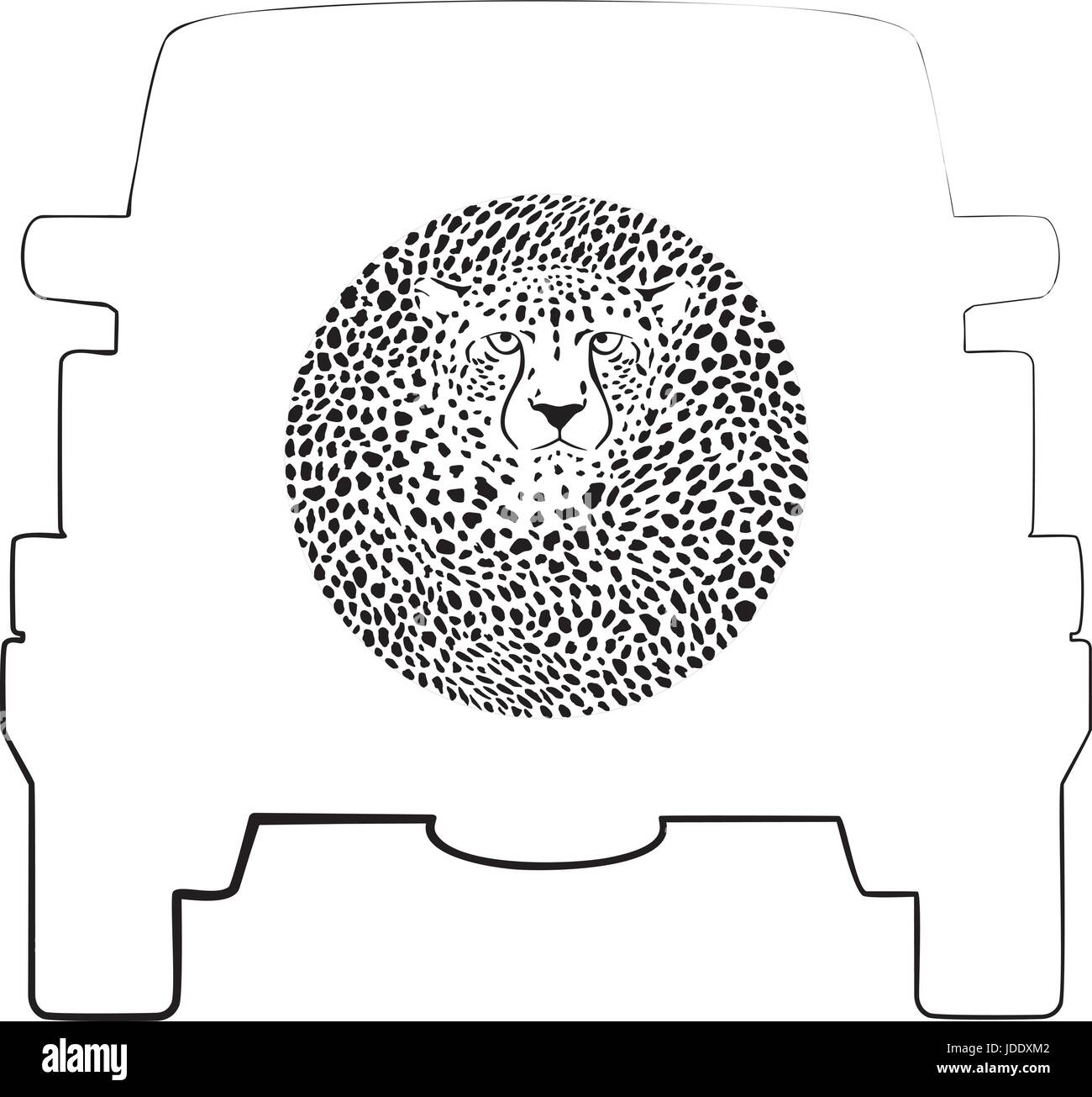 Coperchio ruota - Cheetah Illustrazione Vettoriale