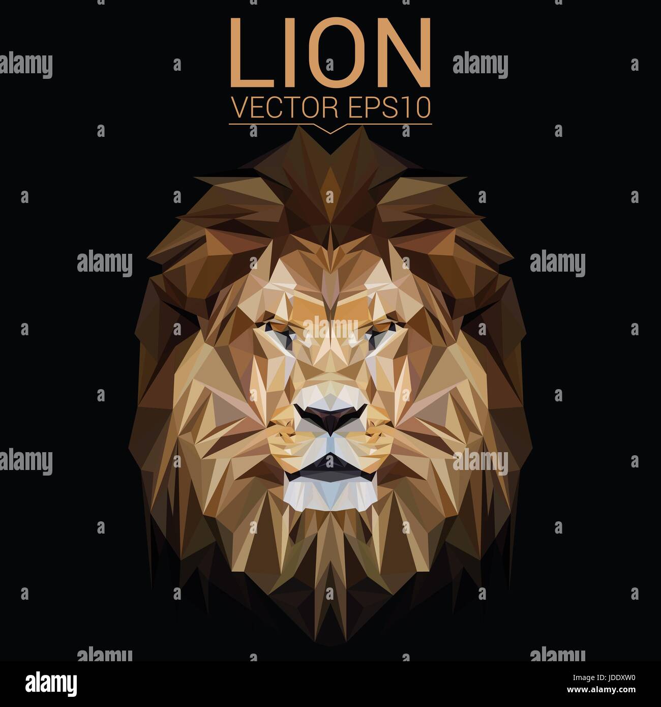 Lion bassa poli design. Triangolo illustrazione vettoriale. Illustrazione Vettoriale