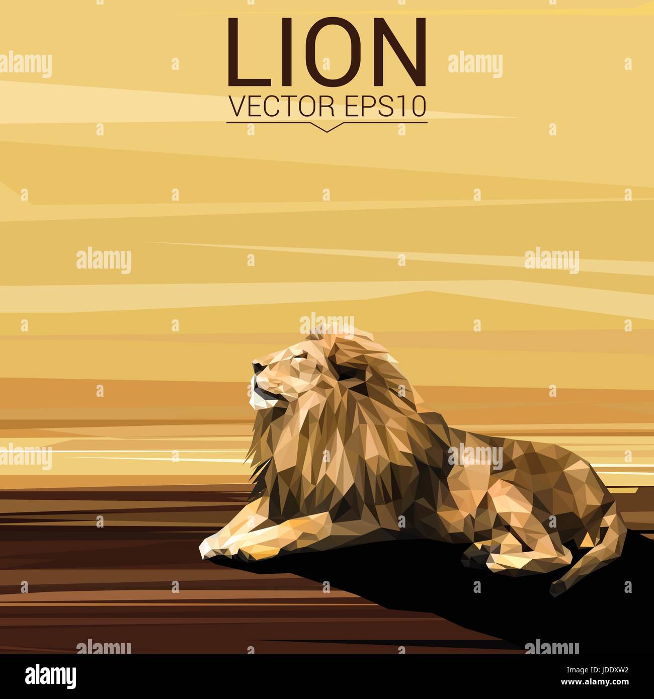 Lion bassa poli design. Triangolo illustrazione vettoriale. Illustrazione Vettoriale