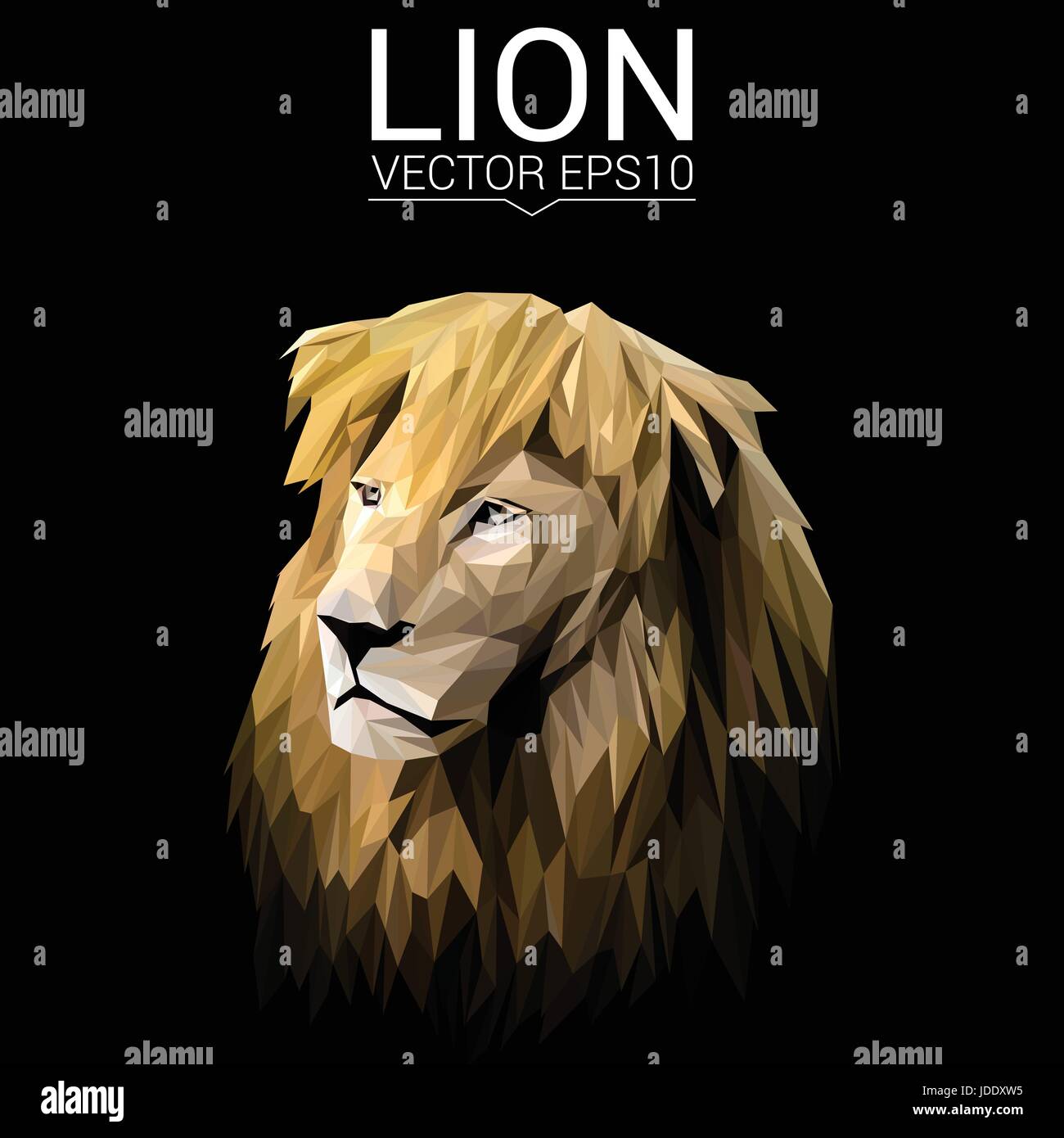 Lion bassa poli design. Triangolo illustrazione vettoriale. Illustrazione Vettoriale