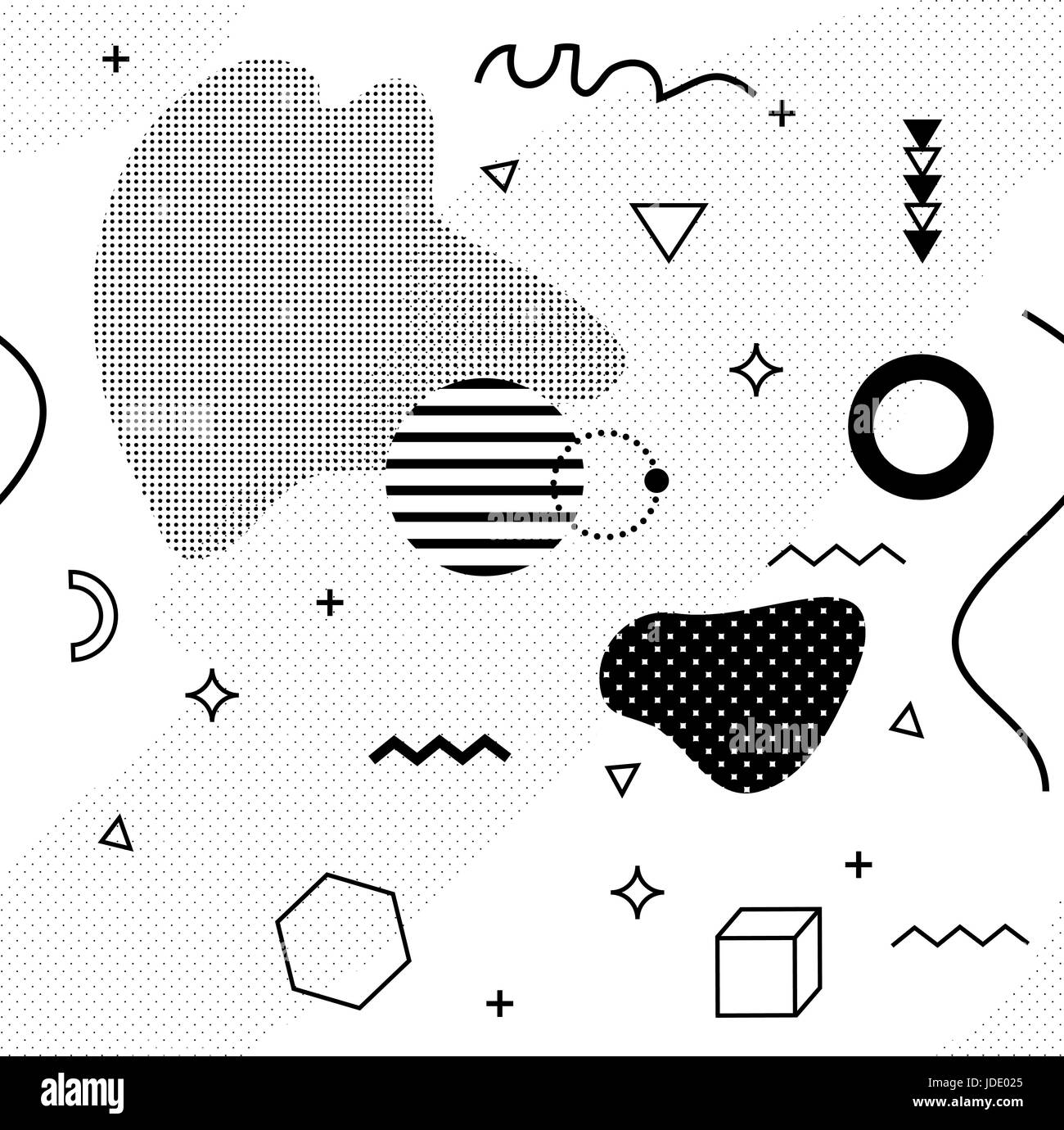 Sfondo di Memphis. Configurazione astratta fashion 80-90s. Illustrazione Vettoriale