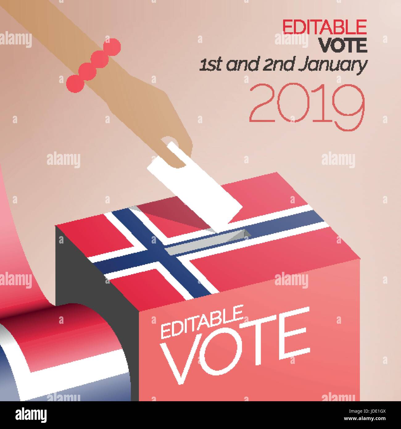 Il voto elettorale Box in Norvegia Illustrazione Vettoriale