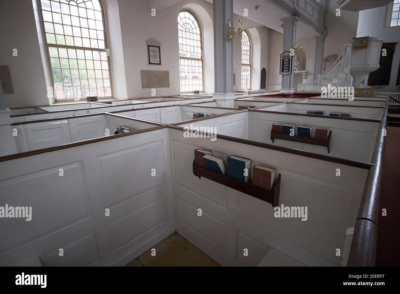 Interno della chiesa old north Freedom Trail Boston STATI UNITI D'AMERICA Foto Stock