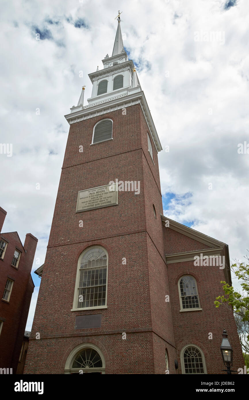 Chiesa Old North Freedom Trail Boston STATI UNITI D'AMERICA Foto Stock