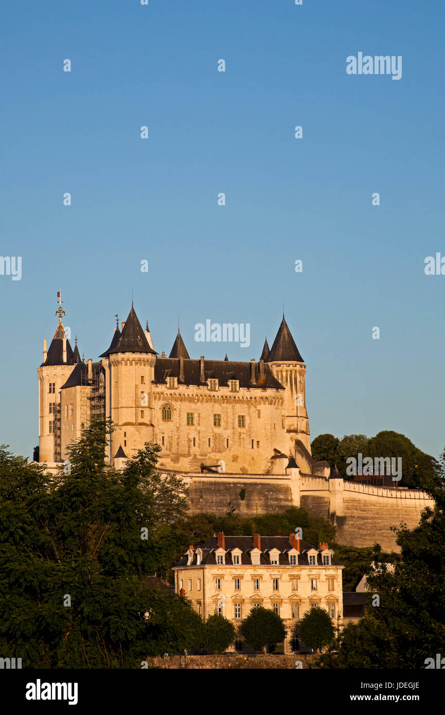 Saumur Chateau, Maine-et-Loire dipartimento in Francia occidentale, Europa Foto Stock