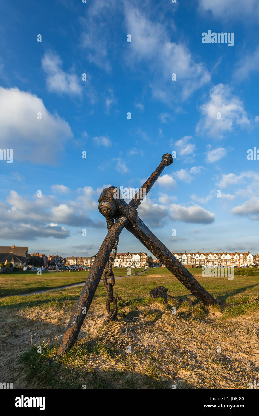 Gancio di ancoraggio lavello a Littlehampton Foto Stock