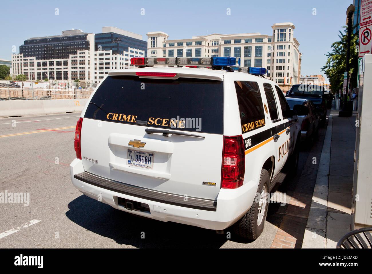 Servizio segreto USA investigatore della scena del crimine veicolo polizia - Washington DC, Stati Uniti d'America Foto Stock