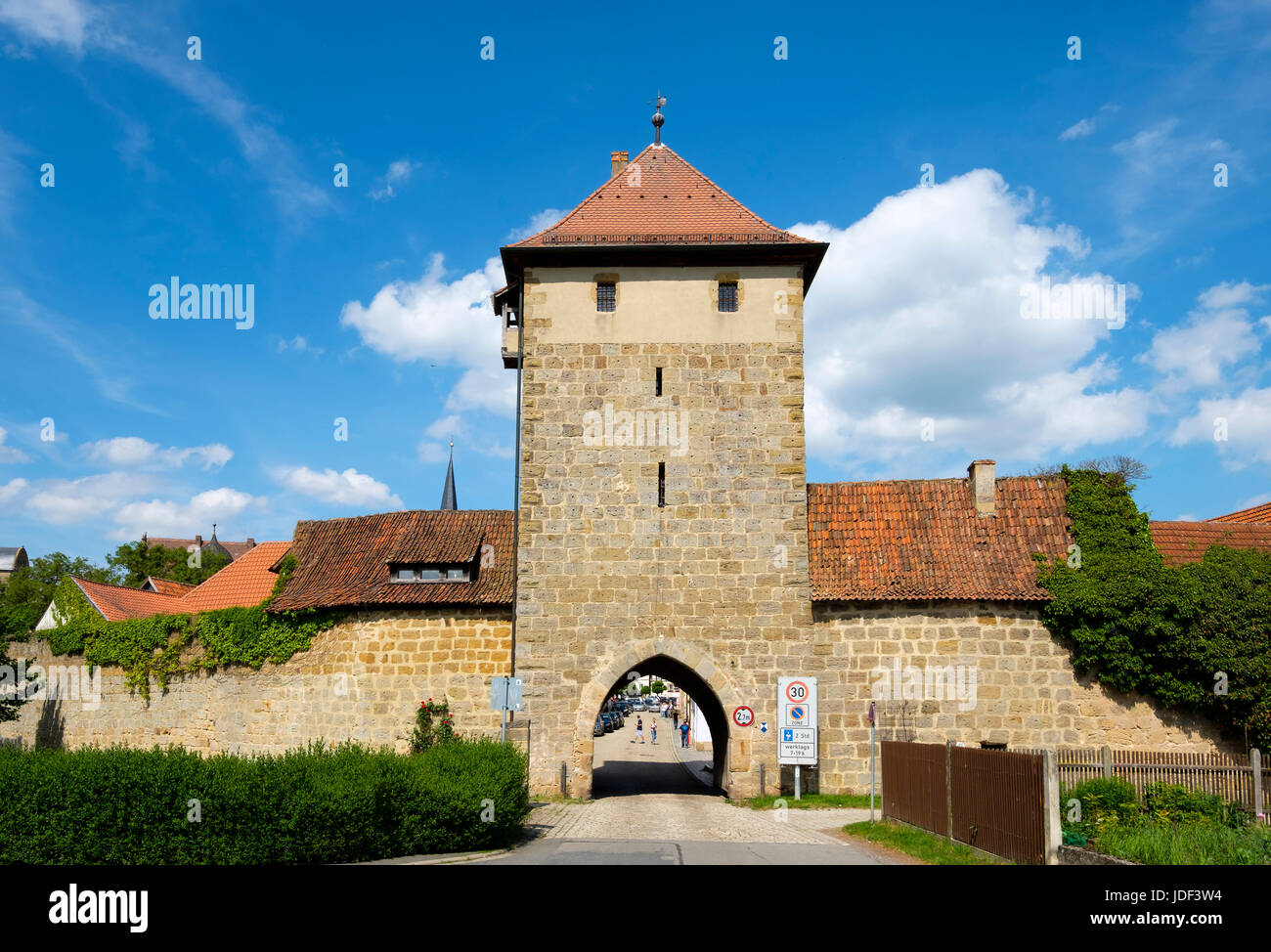 Rothenberger city gate, Seßlach, Alta Franconia, Franconia, Baviera, Germania Foto Stock