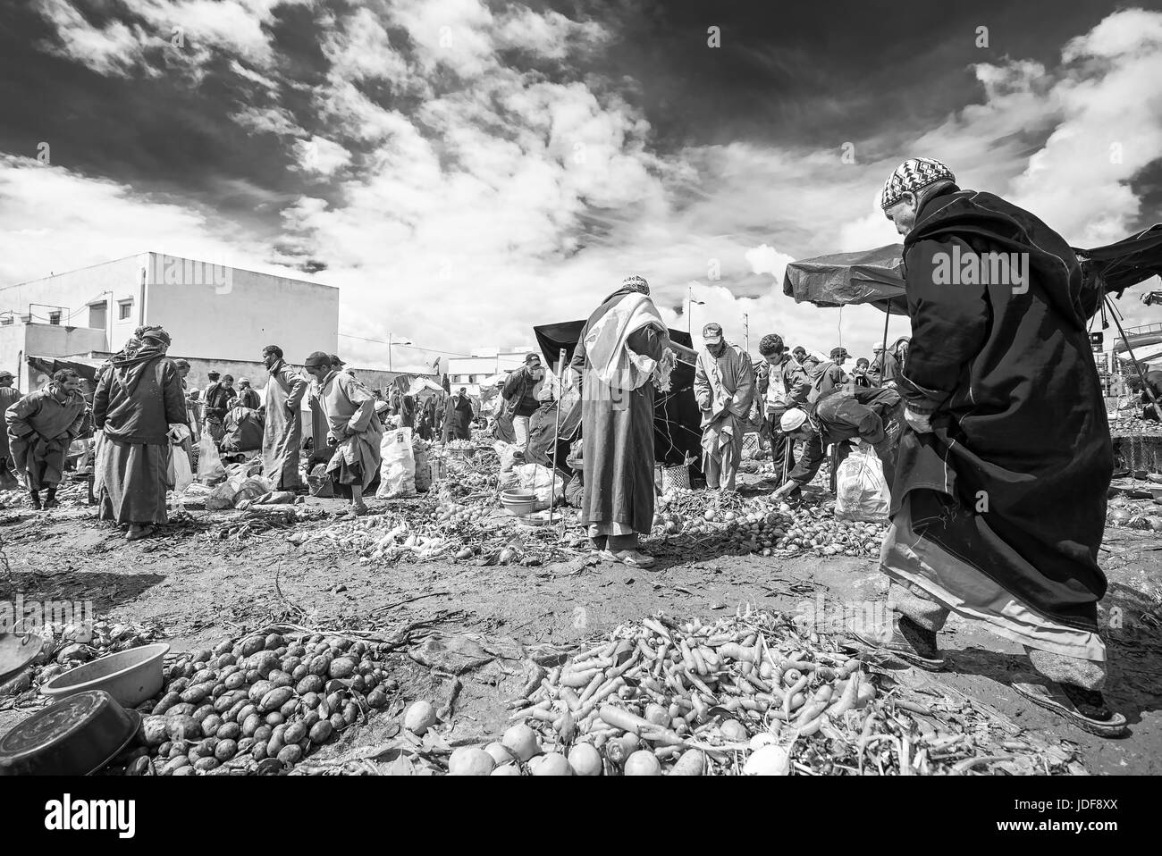 Tradizionale mercato contadino in Marocco Foto Stock