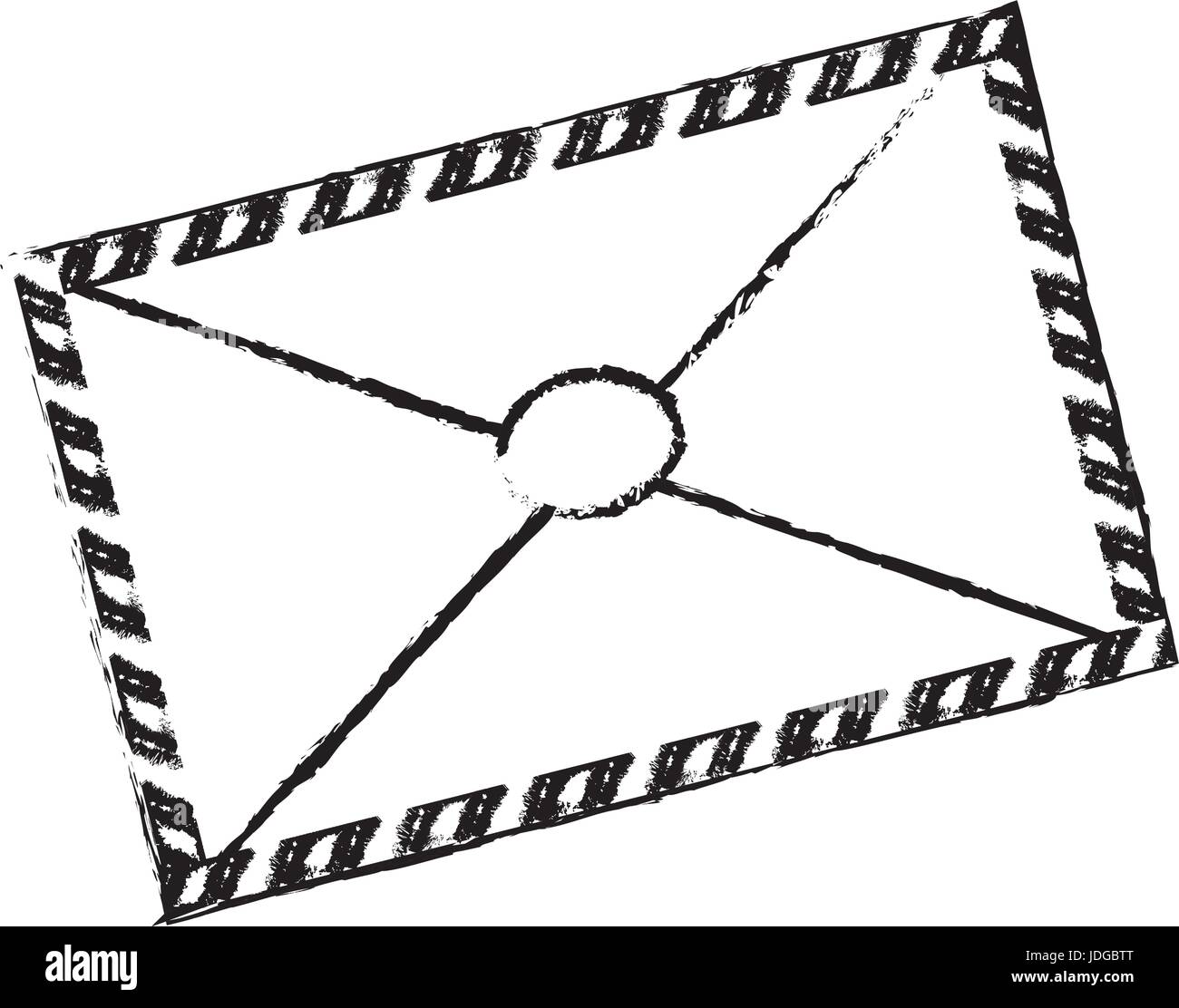 La posta di aria della busta del timbro postale simbolo a lettera Illustrazione Vettoriale