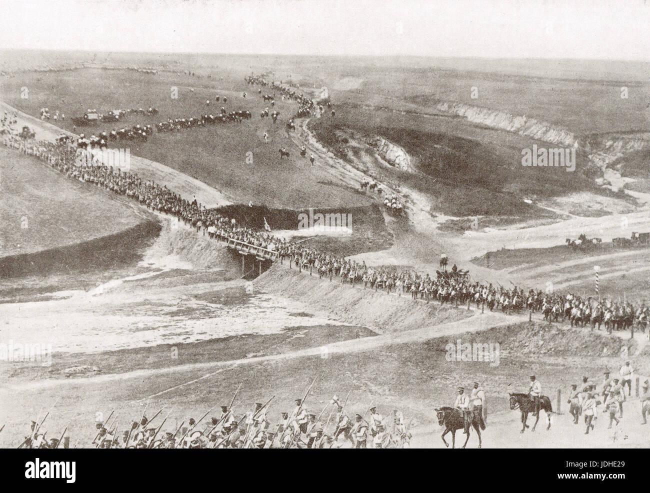 Esercito Russo in marzo, Fronte Orientale, WW 1 1914 Foto Stock